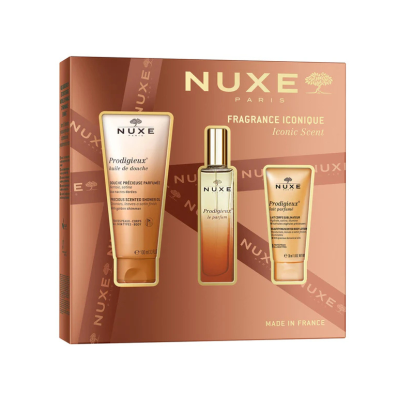 NUXE Coffret Natal Iconic Scent Prodigieux | Perfume + Óleo Duche + Leite Corpo