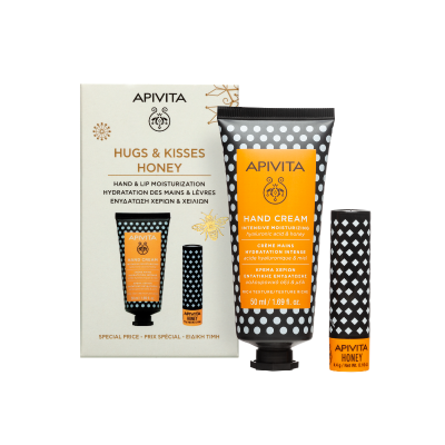 7562793 Apivita Coffret Natal Creme Mãos 50ml & Stick Labial Mel | Presente Amigo Secreto