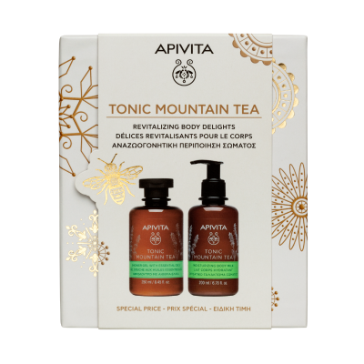Apivita Coffret Natal Mountain Tea Gel Banho + Leite | Farmácia d'Arrábida