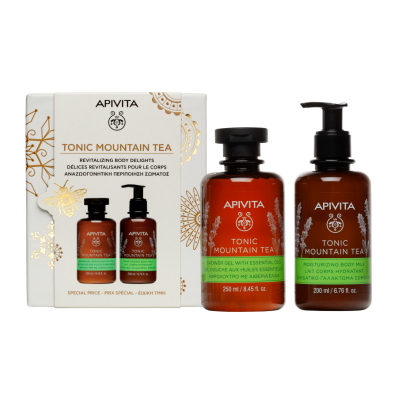 7562785 Apivita Coffret Natal Mountain Tea | Gel Banho 250ml + Leite Hidratante 200ml