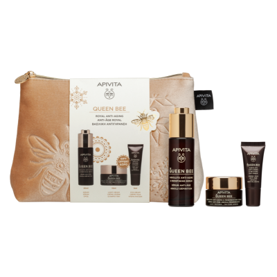 7562843 Apivita Coffret Natal Queen Bee Sérum |  Oferta Creme Ligeiro + Creme Olhos + Bolsa