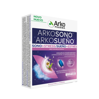 7564195 Arkosono Sono & Stress 15 Comprimidos | Suplemento Natural para Relaxar e Dormir Melhor