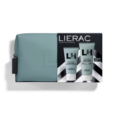 Lierac Homme Coffret Natal Gel Hidratante + Gel Duche + Bolsa | Farmácia d'Arrábida