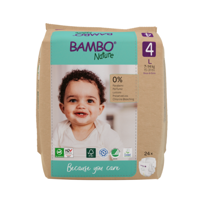 Bambo Nature Fraldas T4 L 7-14kg Paper Bag 6x24 | Farmácia d'Arrábida