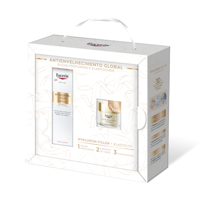 7577205 Eucerin Coffret Natal Hyaluron-Filler Elasticity | Creme de Olhos FPS20 + Creme de Dia FPS30