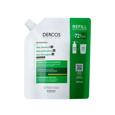 7542654 Dercos Anticaspa Recarga Champô Caspa Seca 390ml | Controlo Intenso