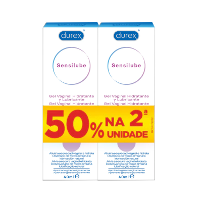 7536847 Durex Pack Sensilube 2x40ml 50% 2ª Unidade | Hidratante Diário & Lubrificante Íntimo