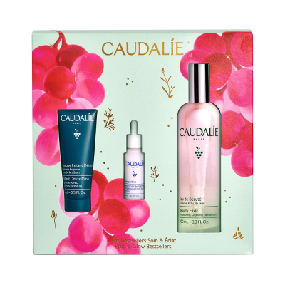 7551408 Caudalie Coffret Natal 2025 Trio Bestsellers | Eau Beauté 100ml + Sérum 10ml + Máscara 15ml