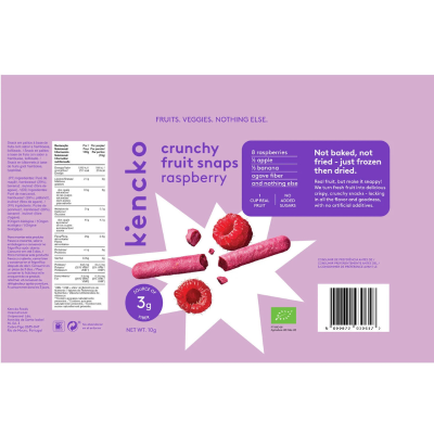 Kencko Snaps Fruta BIO Framboesa 10g | Farmácia d'Arrabida