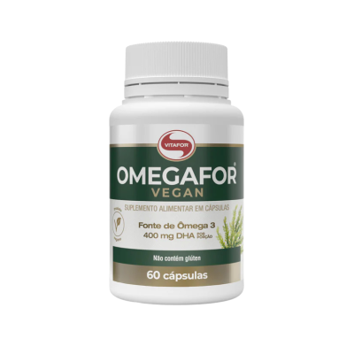 7898665433423 Vitafor Omegafor Vegan 60 Cápsulas | Ómega 3 de Algas - Melhorar Bem-estar
