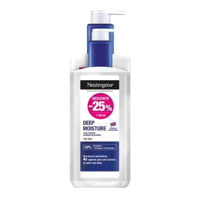 7575308 Neutrogena Pack Deep Moisture Loção Corporal 750ml + 400ml -25% | Hidratação Profunda Pele Seca