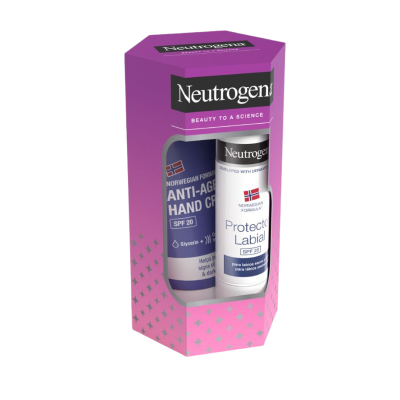 7575183 Neutrogena Pack Creme Mãos Anti-Envelhecimento + Stick Labial SPF20 | Proteção Diária