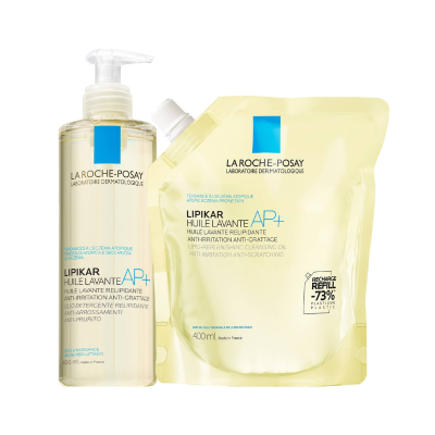 7539239 La Roche-Posay Pack Lipikar Óleo Lavante 400ml + Recarga 400ml | Pele Atópica