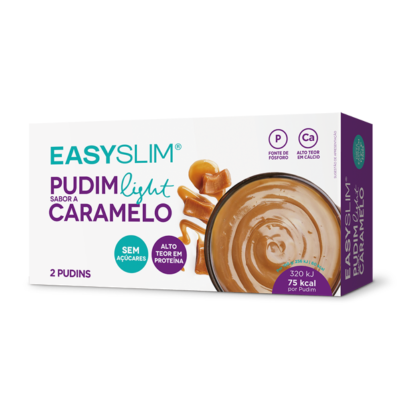 7552620 EasySlim Pudim Light Caramelo 2x125g | Baixo Açúcar | Alto Proteína