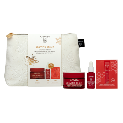 7562736 Apivita Coffret Natal Beevine Elixir Creme Ligeiro | Oferta Sérum + Amostra + Bolsa