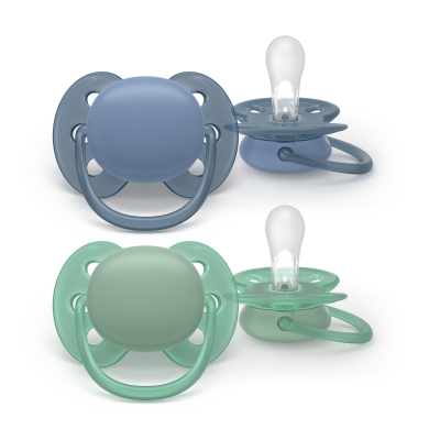 7584649 Philips Avent Ultra Soft Chupeta 6-18M Azul e Verde | Para Pele Sensível Bebé