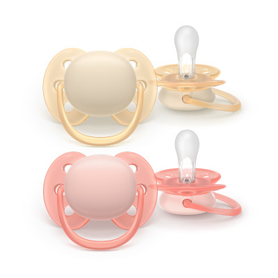 7584623 Philips Avent Ultra Soft Chupeta 0-6M Amarela e Rosa | Para Pele Sensível Bebé