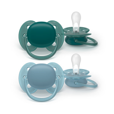7584672 Philips Avent Ultra Soft Chupeta +18M Verde e Azul | Para Pele Sensível Bebé