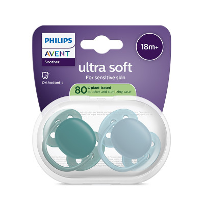 Philips Avent Ultra Soft Chupeta +18M Verde e Azul | Farmácia d'Arrábida