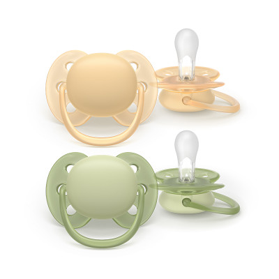 Philips Avent Ultra Soft Chupeta 6-18M Laranja e Verde | Para Pele Sensível Bebé