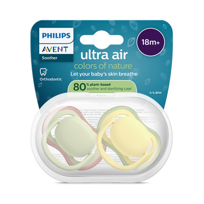 Philips Avent Ultra Air Chupeta Verde e Amarela 18M+ | Farmácia d'Arrábida