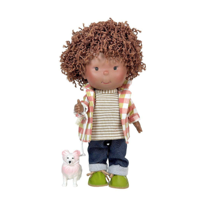 8435054328022 Nines d'Onil Boneco Pippo Mulato com Cãozinho Branco 30cm | Aroma a Baunilha