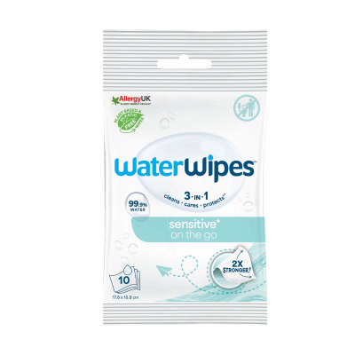 5099514003220 Waterwipes Toalhitas On The Go 10 Unidades | Perfeitas para Viagem - 99.9% Água