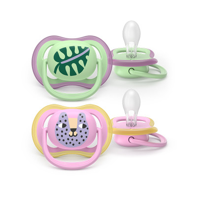 7582882 Philips Avent Ultra Air Chupeta Folha e Tigre 6-18M | 2 Chupetas Silicone