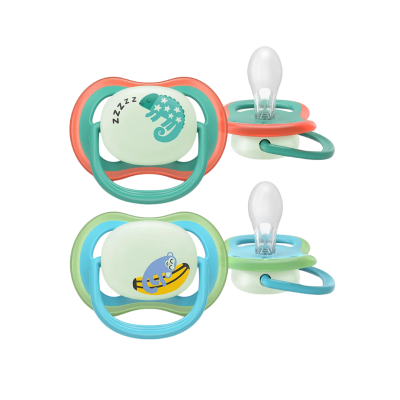 Philips Avent Ultra Air Chupeta Noturna 6-18M | Camaleão e Macaco - Brilha no Escuro