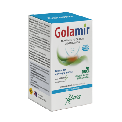 7399410 Golamir Spray sem Álcool 30ml | Alívio da Dor de Garganta 100% Natural | A partir de 1 Ano