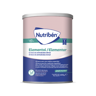 7524868 Nutribén Leite Elementar 400g +0M | Fórmula Infantil para Alergias Proteicas