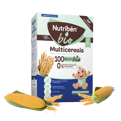 7537233 Nutribén Bio Multicereais 250g | Papa 100% Cereais Bio +6Meses