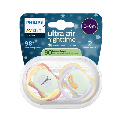 Philips Avent Ultra Air Chupeta Noturna 0-6M Broboleta Minhoca | Farmácia d'Arrábida