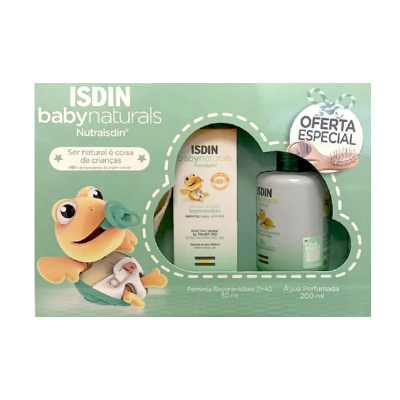 7596593 ISDIN BabyNaturals Pack Pomada Regeneradora Zn40 + Água Perfumada | Oferta Escova e Espelho