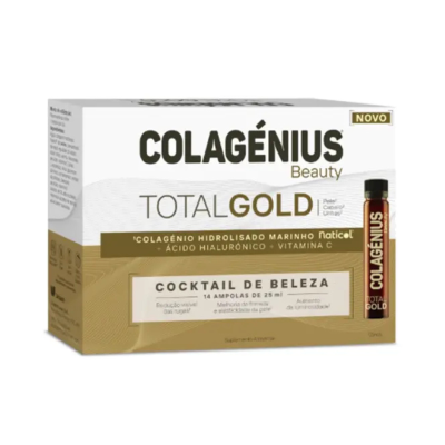 7586610 Colagénius Beauty Total Gold Amp 14x25ml | Colagénio + Ácido Hialurónico | Pele e Articulações