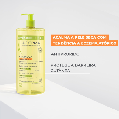 A-Derma Exomega Control Óleo de Limpeza 1000ml | Farmácia d'Arrábida