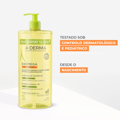 A-Derma Exomega Control Óleo de Limpeza 1000ml | Farmácia d'Arrábida