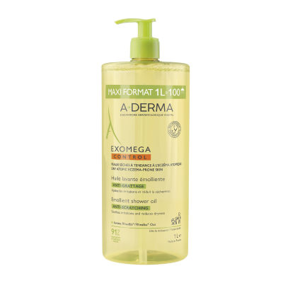 7545939 A-Derma Exomega Control Óleo de Limpeza 1000ml | Pele Atópica Bebés e Adultos