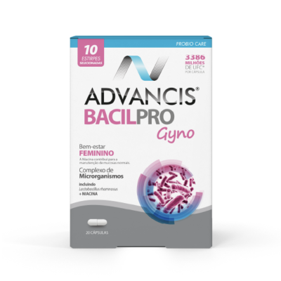 6085449 Advancis Bacilpro Gyno 20 Cápsulas | Flora Vaginal e Bem-Estar Feminino