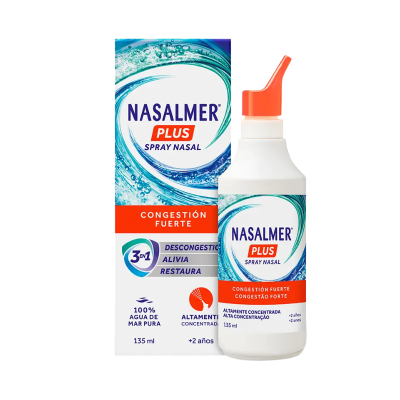 7559286 Nasalmer Plus Spray Nasal 135ml | Descongestionante Intenso para Toda a Família +3Anos
