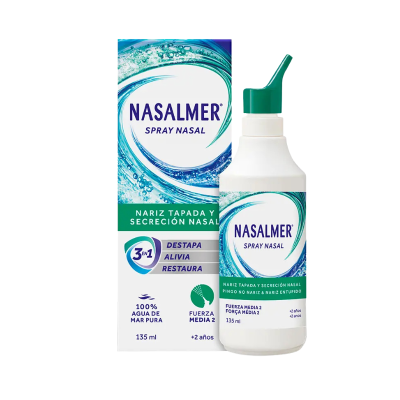 7559294 Nasalmer Spray Nasal Força Média 2 135ml | Descongestionante Eficaz +2 Anos