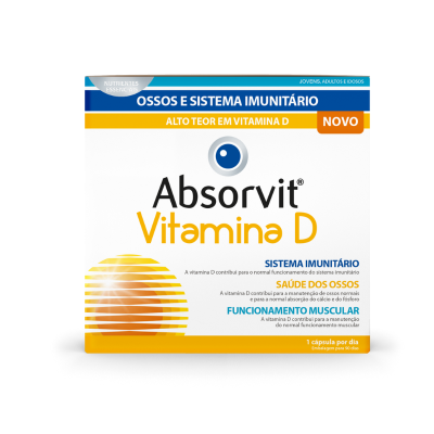 7583633 Absorvit Vitamina D 90 Cápsulas | Suplemento para Ossos e Sistema Imunitário