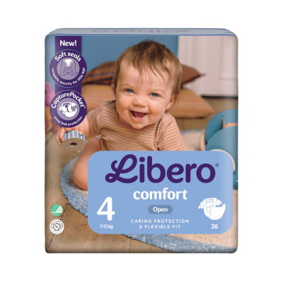 Libero Comfort 4 Fralda 7-12kg | 26 Fraldas - Proteção até 12 Horas