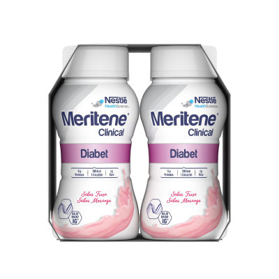 7588251 Meritene Clinical Diabet Morango 4x200ml | Nutrição para Diabetes | Baixo Índice Glicémico