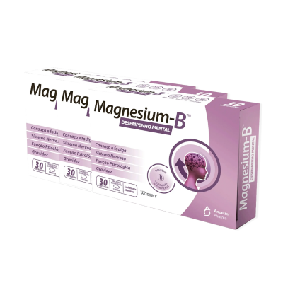 7554352 Magnesium-B Pack Económico 3x30 Comprimidos | Magnésio + Vitamina B | Desempenho Mental