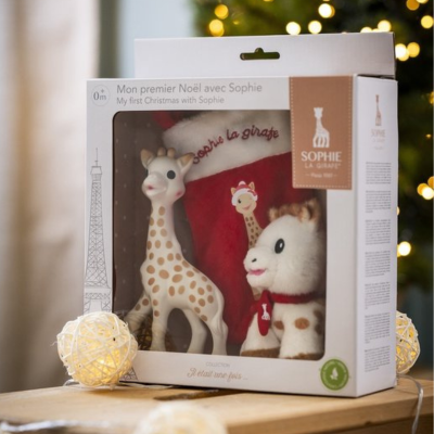 Sophie La Girafe Set o Meu Primeiro Natal Peluche + Meia | Farmácia d'Arrábida