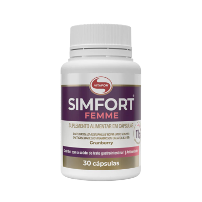 7898665435564 Simfort Femme 30 Comprimidos | Suplemento para Mulher com Cranberry + Probióticos + Zinco