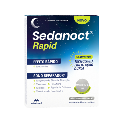 7553917 Sedanoct Rapid 30 Comprimidos | Suplemento para Sono Profundo | Sem Habituação
