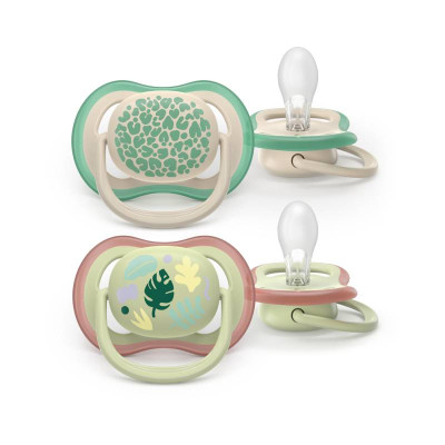 7584482 Philips Avent Ultra Air Chupeta Verde e Folhas 6-18M | 2 Chupetas Silicone