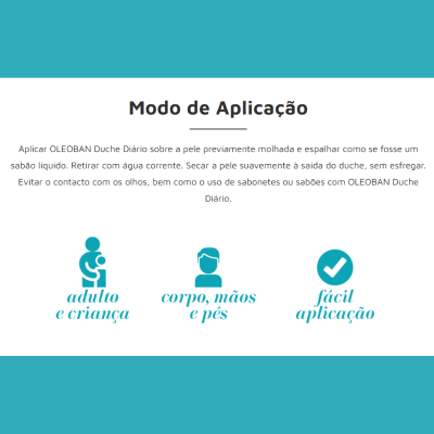 Oleoban Duche Diário 500ml | Farmácia d'Arrábida